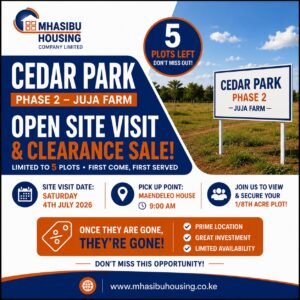 Mhasibu Housing - Cedar park phasr 2 - juja farm site visit